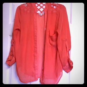 Sheer Gianni Bini over shirt.
